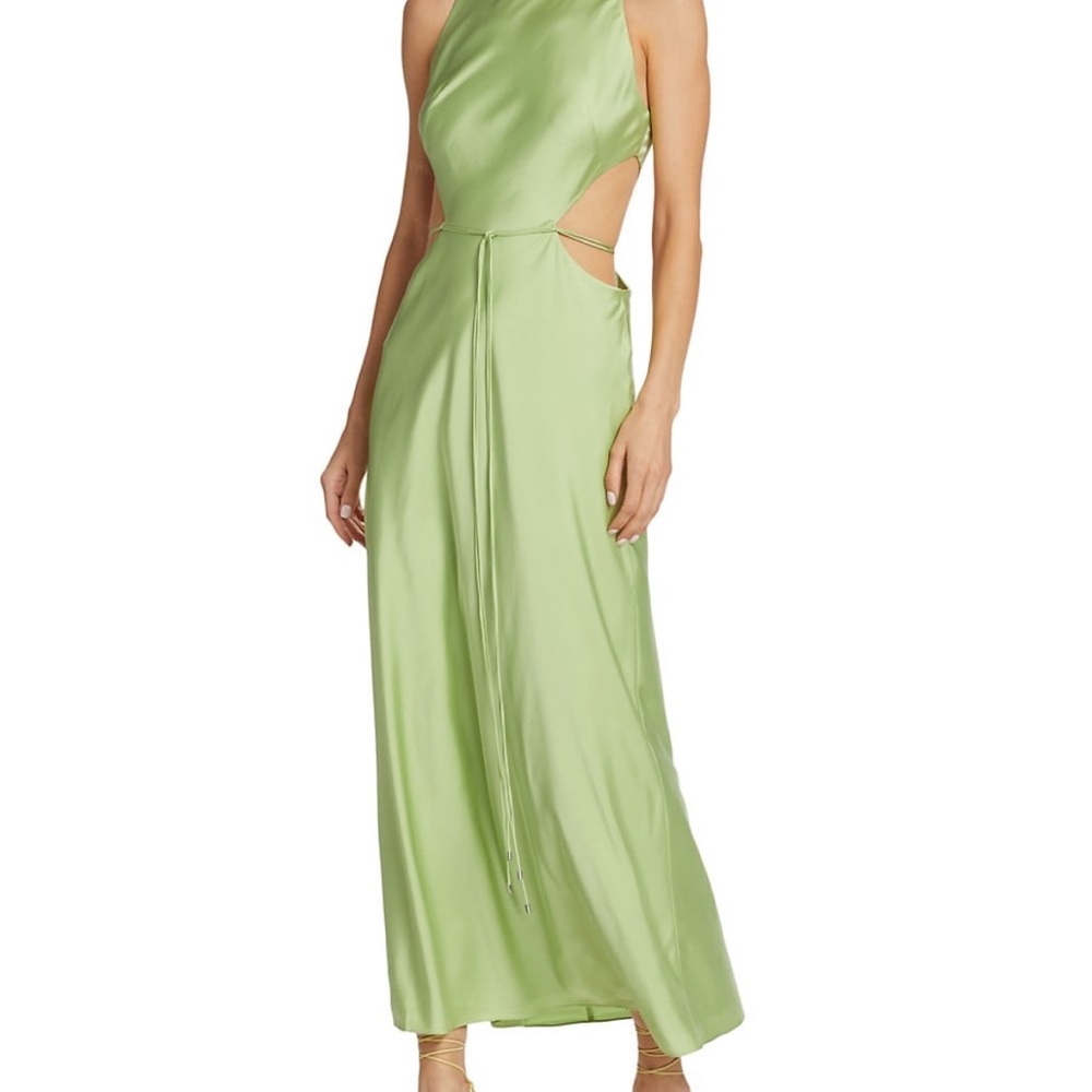 Brand NWT Alexis Lune Cut-Out Satin Maxi Dress